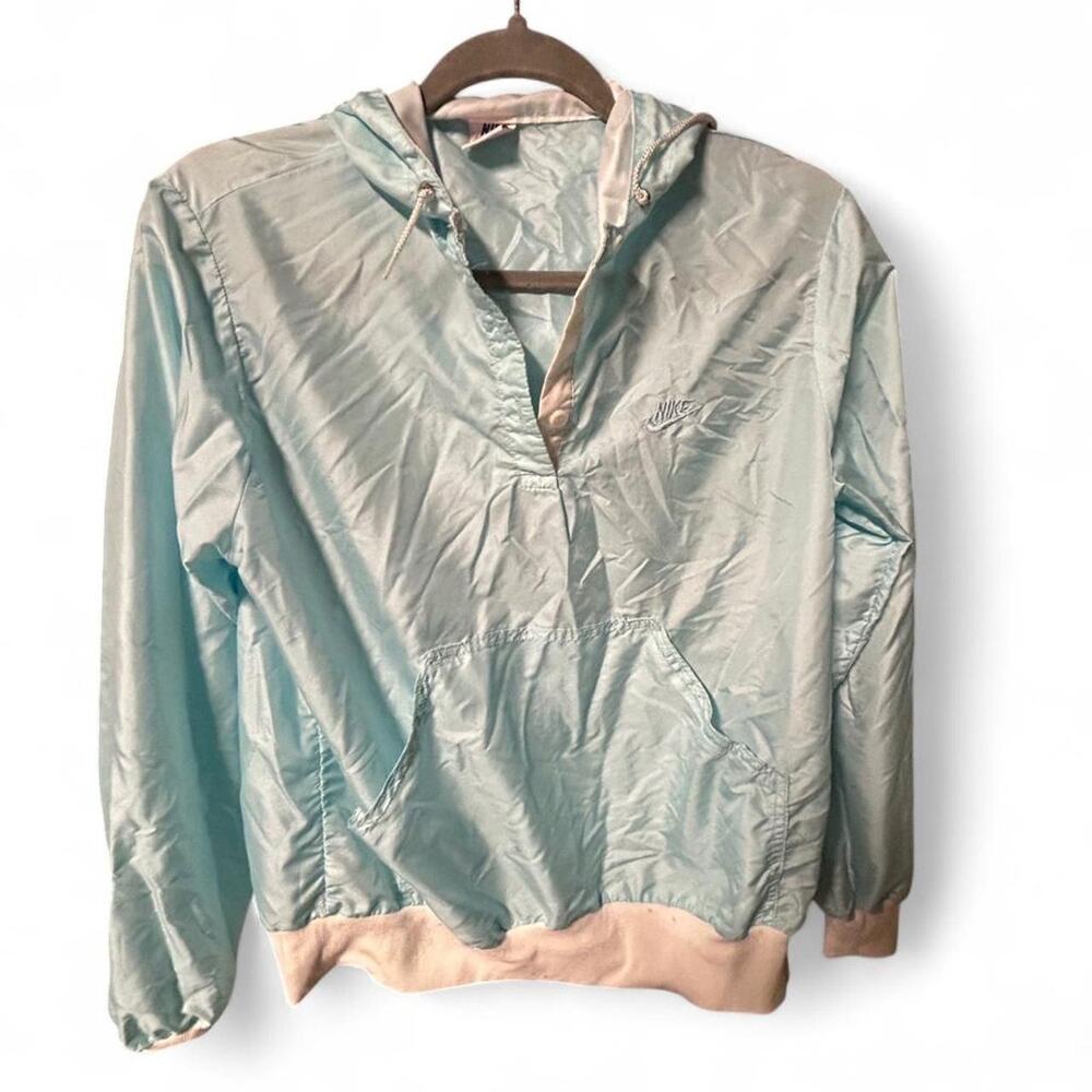 Medium Vintage 80s Nike baby blue windbreaker jacket lightweight